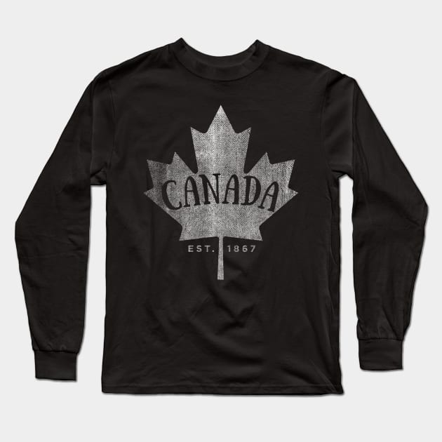 Canada Maple Leaf design - Canada Est. 1867 Vintage Script Long Sleeve T-Shirt by Vector Deluxe